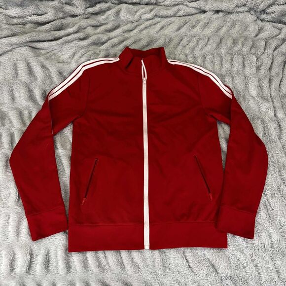 H2H Track Jacket Mens S Red Full Zip Long Sleeve Striped Retro Athletic Retro - Picture 1 of 8